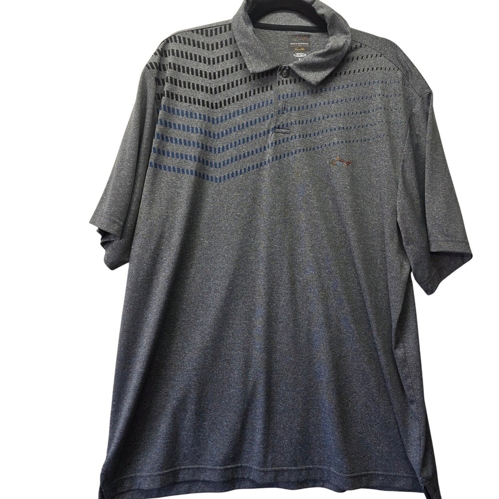Greg Norman Tasso Elba Mens XL Gray Ombre PlayDry Golf Polo Shirt